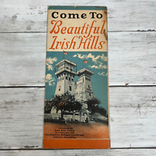 Vtg Brochure Beautiful Irish Hills Michigan Towers Travel Map Guide History picture