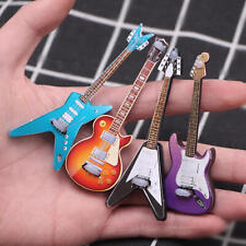 1x 1:12 Mini Electronic Guitar Wooden Miniature Musical Instrument Dollhouse Toy picture
