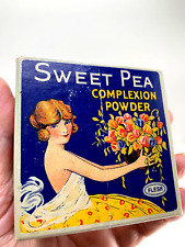 Vivid  Antique face powder box.   Sweet Pea by Mirador Perfume Co.  Early 1920s picture