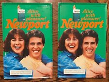 Lot of 2 Vintage Newport Alive With Pleasure Metal Signs 1987 picture