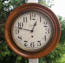 Antique 1910s Sessions Gallery OAK Wall Clock - RUNS - SEE VIDEO - ALL ORIGINAL picture