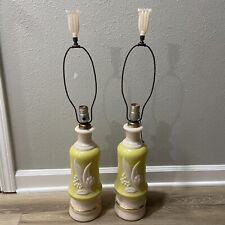 Pair Of Vintage Aladdin Alacite Glass Lamp with Alacite Finial Set Of 2 Complete picture