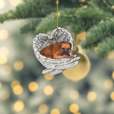 Boxer Dog Sleeping Angel Ornament, Boxer Dog Angel Wings Christmas Ornament picture