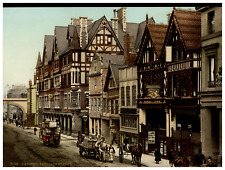 England. Chester. Eastgate Street and Newgate Street. Vintage Photochrome by P picture
