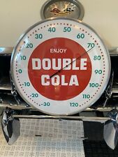 Vintage style DOUBLE COLA Round THERMOMETER 12 INCH NEW with GLASS FACE picture