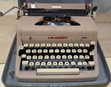 Vintage 1950's Royal Quiet De Luxe Typewriter w Original Tweed Case Tan/Peach picture