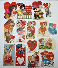 Lot Of 15 Vintage 1960/70s Children's Valentines Ballerina Animals Dogs Cats picture
