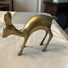 Brass Baby Deer MCM Bambi Fawn Holiday Decor Vintage picture