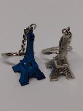Blue & Silvertone Paris Eiffel Tower Souvenir Keychains picture