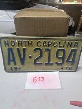Vintage 1972 N.C. license plate # AV 2194 picture