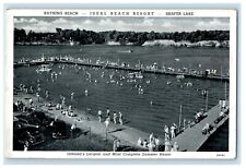 1943 Bathing Beach Ideal Beach Resort Shafer Lake Montecillo IN Vintage Postcard picture