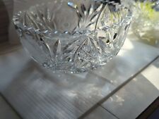 American Brilliant Cut Glass Crystal Wht Rose Irving Antique 1900s Victorian 8