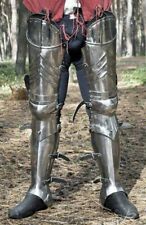 Medieval Gothic Leg Armor Full 18GA Steel knight Greaves Crusader SCA LARP Armor picture