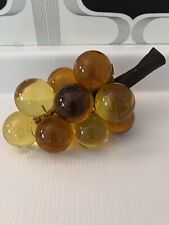 Vtg Mid Century Acrylic Lucite Grapes large Yellow Amber Cluster Retro MCM READ picture