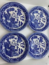 Set Of Four Vintage Blue Willow Porcelain Bowls Handcrafted imprinted ‘Japan’ picture