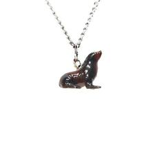 Little Critterz Jewelry - Brown Sea Lion Reptile - Pendant Porcelain Jewelry picture