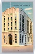 Carbondale PA-Pennsylvania, First National Bank, Antique Vintage Postcard picture