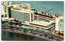 Vintage Postcard 1961 Algiers Hotel Building Oceanfront Highway Miami Beach FL picture