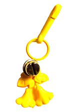 Vintage 1980s Plastic Charm Flowers Yellow Charms Necklace Clip On Retro picture