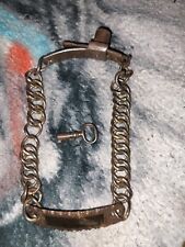ANTIQUE VICTORIAN DOG COLLAR CHAIN LINK W KEY WORKS picture