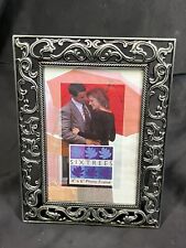 VINTAGE SIXTREES PEWTER 4 X 6” PHOTO PICTURE FRAME SCROLL Work picture