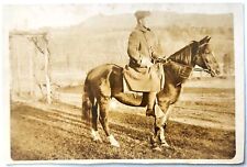RPPC Military Man On Horse Real Photo Postcard UDB UNP picture