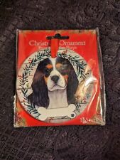 King Charles Cavalier Christmas Ornament Tri Color Custom Ceramic E&S Pets New  picture