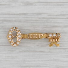 Kappa Kappa Gamma Fraternity Key Badge 18k Gold Pearl Vintage Greek Pin picture