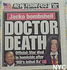 Michael Jackson Doctor Death New York Post August 25 2009 🔥 picture