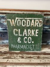 Vintage Woodard Clarke And Co Pharmacist Sign Portland Oregon 22 X 25 picture