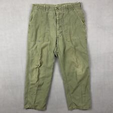 Vintage US Army OG-107 Pants 32x26 Green Military Vietnam Button Fly Rare picture
