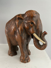 Vintage Syroco Wood Composite Elephant Figurine Mid Century 1940s-50s Statuette picture