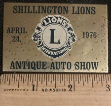 Vintage Car Show Dash Plaque 1976 Shillington Lions Antique Auto Show Pennsylvan picture