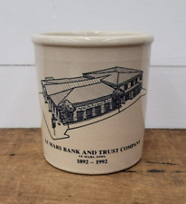 VTG Le Mars Bank and Trust Co Stoneware Crock 1892-1992 picture