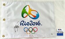 Justin Rose Signed 2016 Rio Olympics Flag PSA/DNA COA picture