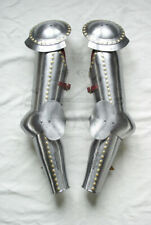 Larp Steel & Brass Medieval Warrior Pair Of Pauldrons W Arm Guard   MHB54 picture