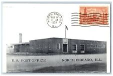 1954 U. S. Post Office Exterior Roadside View North Chicago Illinois IL Postcard picture