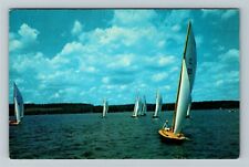 Chautauqua NY-New York Sailing on Chautauqua Lake Scenic View Vintage Postcard picture
