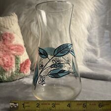 Vintage Carafe MCM clear glass turquoise embellishments picture
