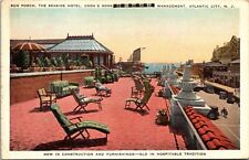  Postcard Sun Porch Seaside Hotel Cook's Sons Atlantic City NJ  picture
