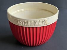 Vintage Ribbed Chestnut Creek Red & Cream Mixing Bowl - 8