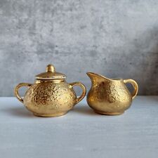 Vintage Weeping Gold Sugar And Creamer Set picture