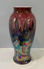 VTG Royal Bavarian Fayence Irredescent Glazed Vase 14