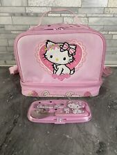 Sanrio Charmmy Charmy Kitty Lunch Box Bag Pink Cat Rose W/ Utensils (Rare) picture