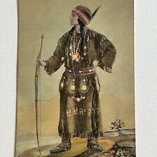 Antique Postcard Beautiful Native American Indigenous Woman Swastika Good Luck picture