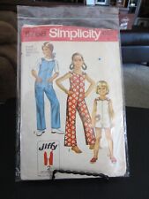 Simplicity 8768 Girl's Jiffy Jumpsuit in 2 Lengths Pattern - Size 8 Chest 27 picture