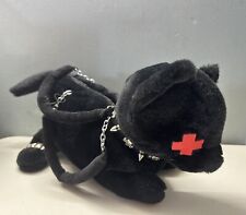 Emily the Strange Sneaky Neechee Plush Black Cat Goth Purse Backpack See Pics picture