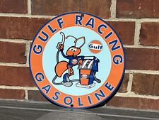 Gulf racing advertising sign oil gas porsche ford Gt40 Round Metal picture