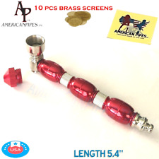 Americanpipes™️ 3 Chambers nickel+anodized metal tobacco Smoking Pipe w screens picture