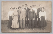 Postcard Antique RPPC Group Young Men And Women Unposted c1904-1918 picture